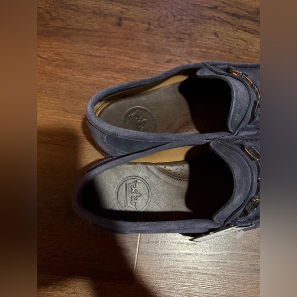 Peter millar suede leather crown logo Bit Loafer navy 8.5 $250 preppy classic main image 6